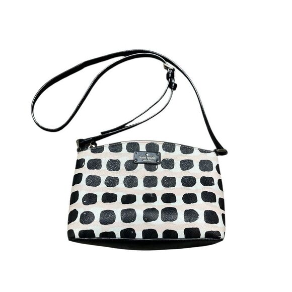 Kate Spade Millie Grove Street Polka Dot Crossbody Bag Black Pink White - Picture 1 of 11